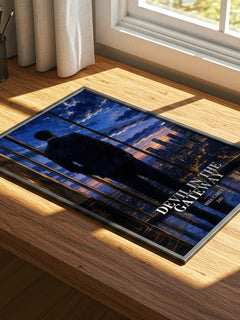 Devil in the Gateway watercolour book poster framed on wall – horror wall art