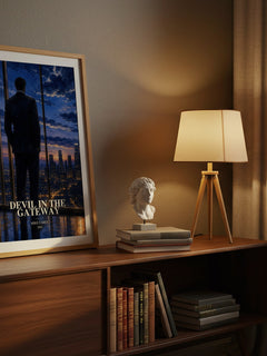 Devil in the Gateway watercolour print on bookshelf – Mike Carey fan gift