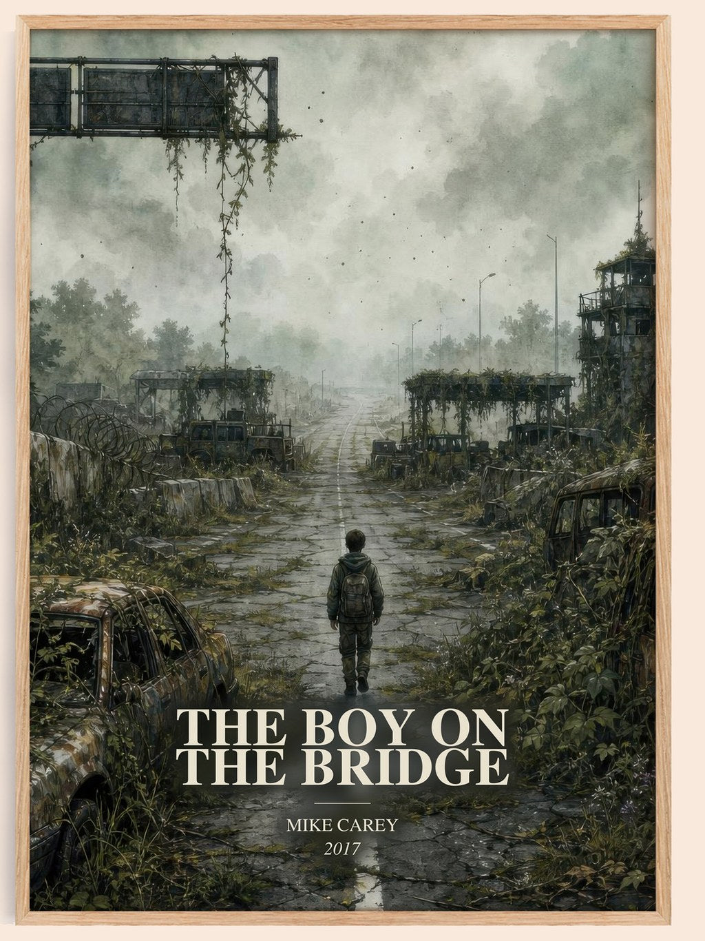 The boy on the bridge watercolour book poster by Mike Carey – framed literary art print