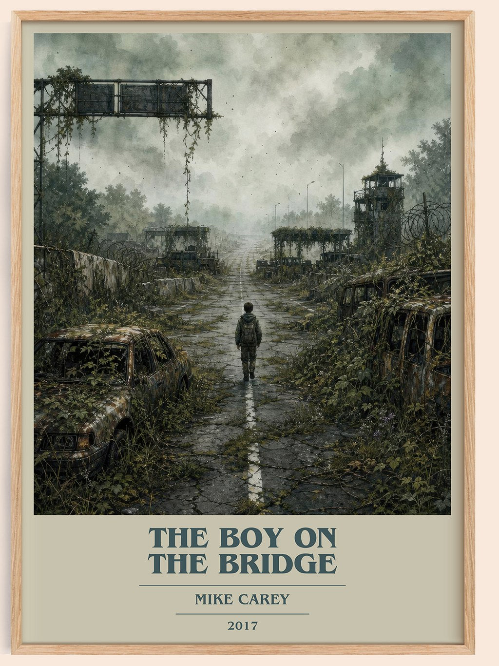 The boy on the bridge book cover book poster by Mike Carey – framed literary art print