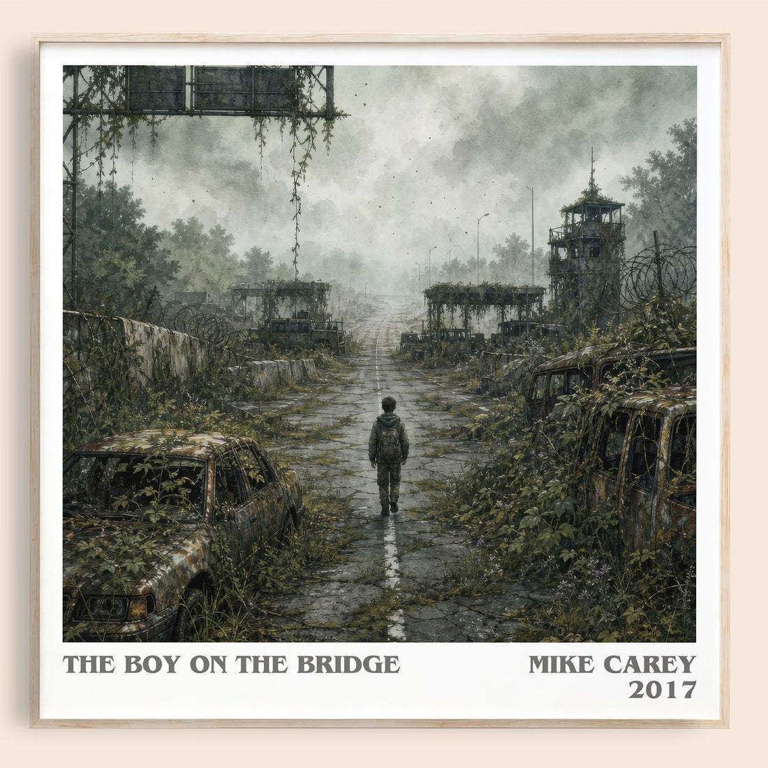 The boy on the bridge literary book poster by Mike Carey – framed literary art print