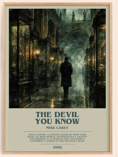 The Devil You Know bookish book poster by Mike Carey – framed literary art print