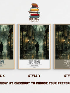 The Devil You Know book cover print in frame leaning in hallway – fantasy wall art