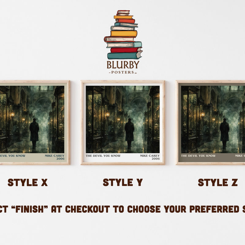 The Devil You Know literary print in frame leaning in hallway – fantasy wall art