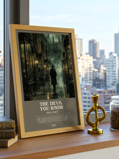 The Devil You Know bookish print framed by window – literary home decor