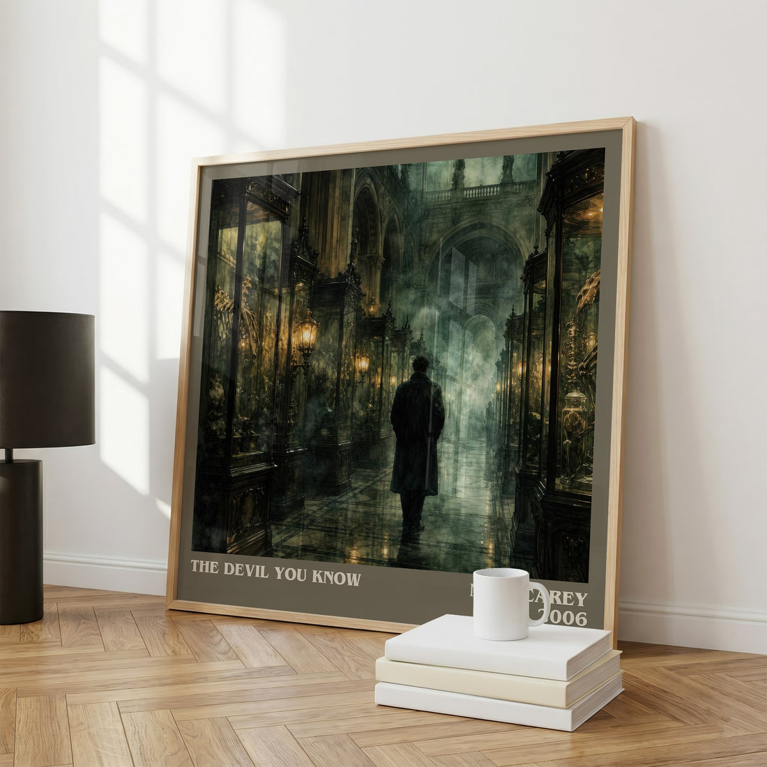 The Devil You Know literary print framed by window – literary home decor