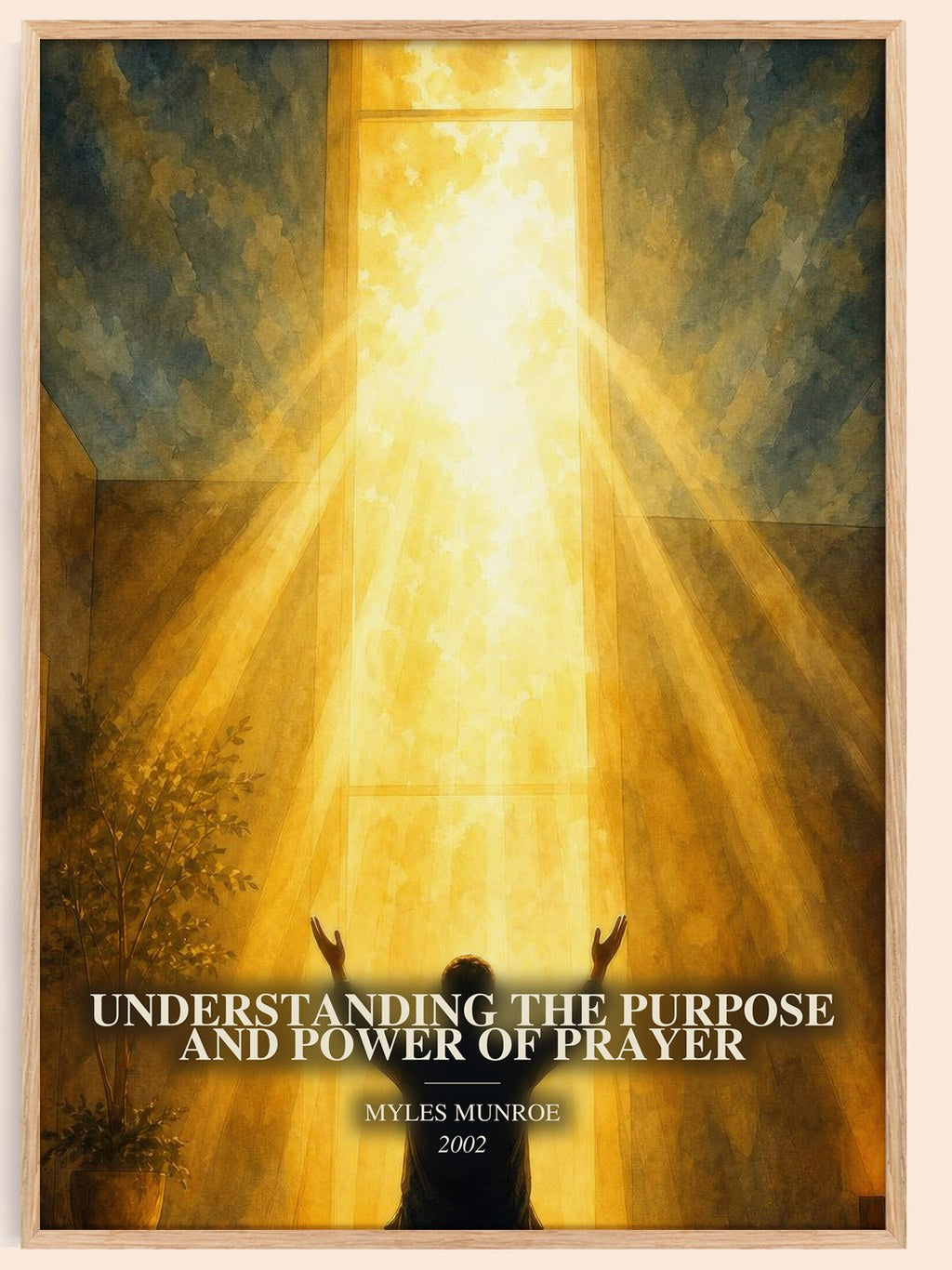 Understanding the Purpose and Power of Prayer watercolour book poster by Myles Munroe – framed literary art print