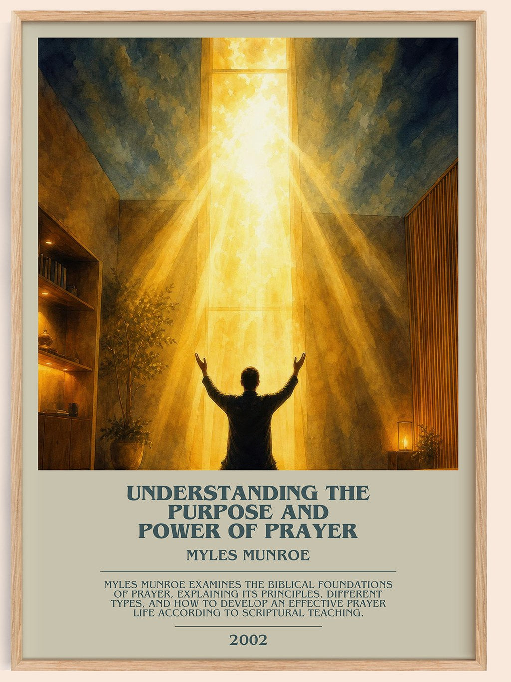 Understanding the Purpose and Power of Prayer bookish book poster by Myles Munroe – framed literary art print