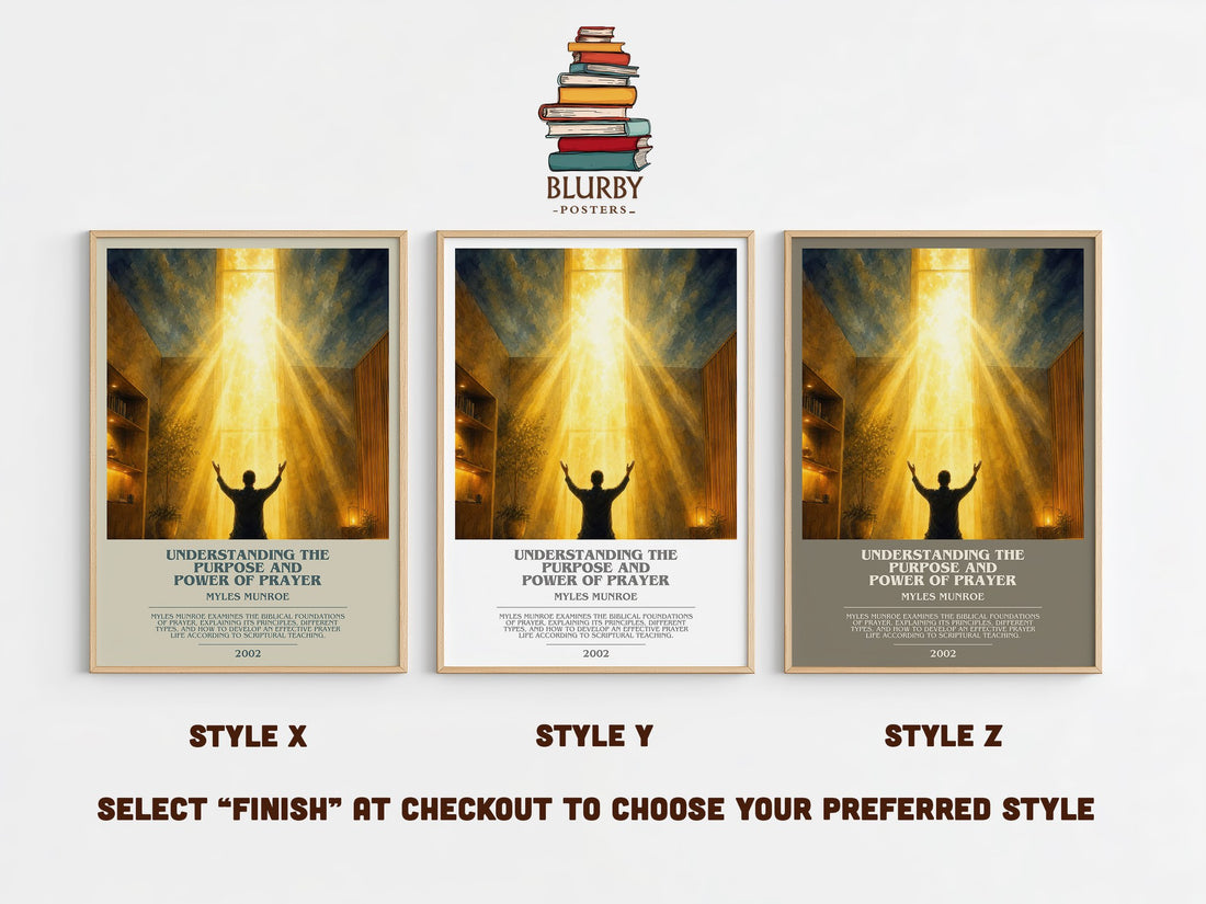 Understanding the Purpose and Power of Prayer bookish print in frame leaning in hallway – non fiction wall art (mockup)