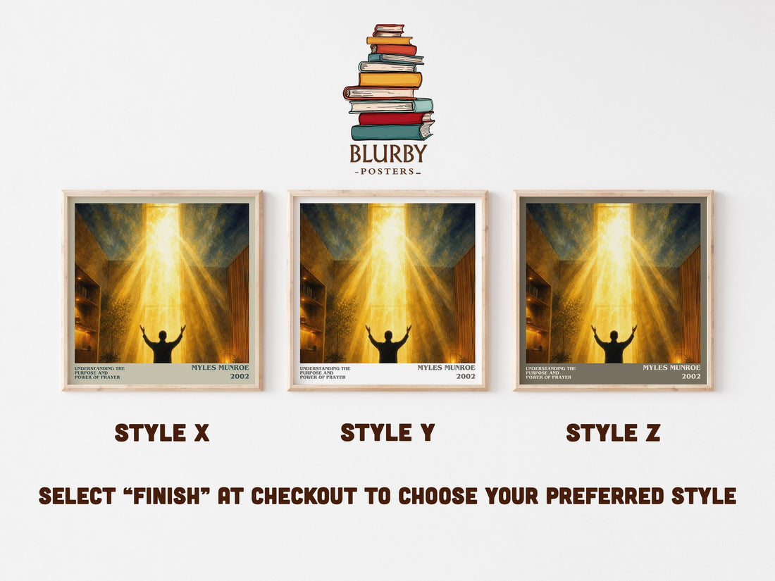 Understanding the Purpose and Power of Prayer literary print in frame leaning in hallway – non fiction wall art (mockup)
