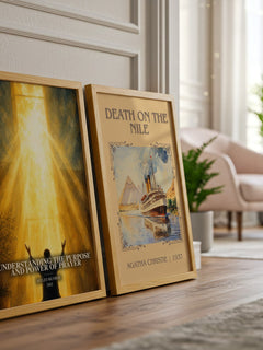 Understanding the Purpose and Power of Prayer watercolour print framed by window – literary home decor