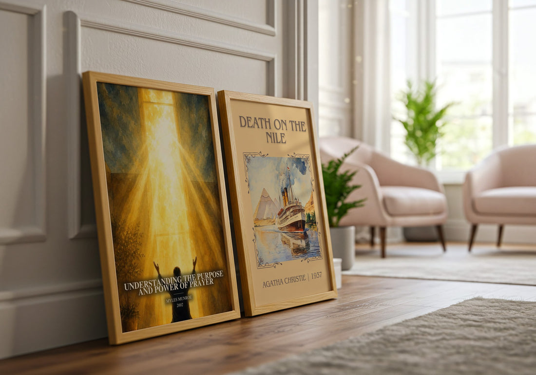 Understanding the Purpose and Power of Prayer watercolour print framed by window – literary home decor
