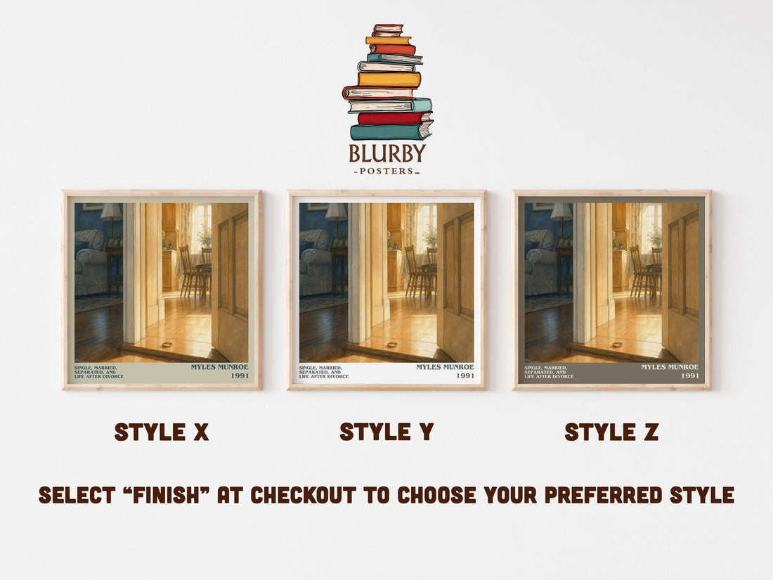 Single, married, separated, and life after divorce literary print in frame leaning in hallway – non fiction wall art (mockup)