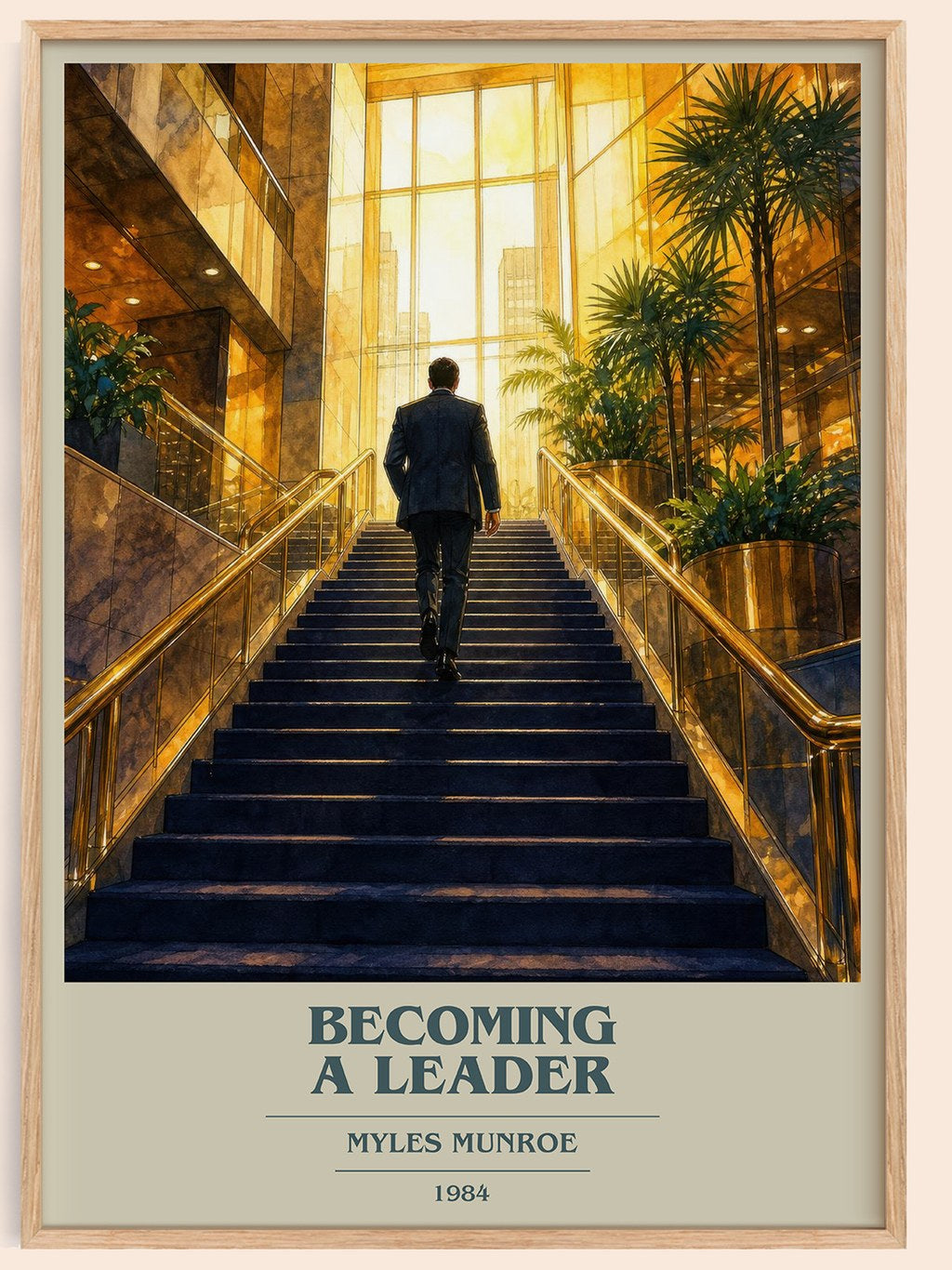 Becoming a leader book cover book poster by Myles Munroe – framed literary art print