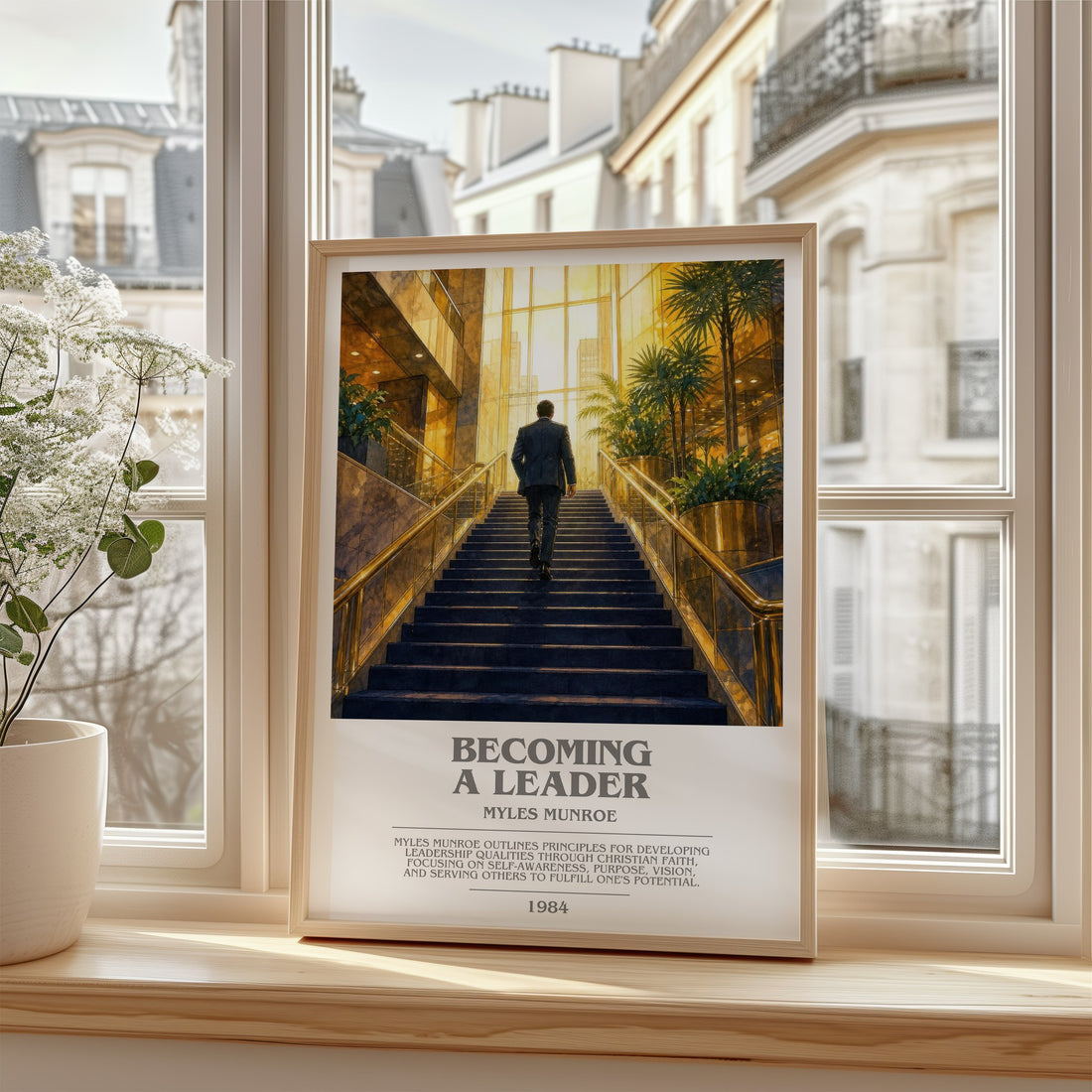 Becoming a leader bookish poster colour and style options – Myles Munroe book art