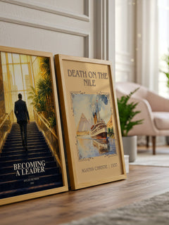 Becoming a leader watercolour print framed by window – literary home decor