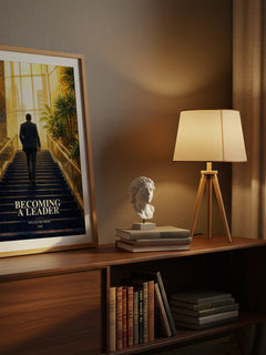 Becoming a leader watercolour print on bookshelf – Myles Munroe fan gift
