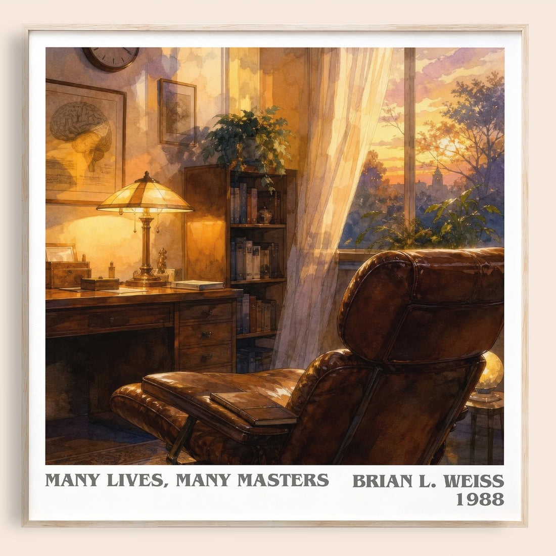 Many Lives, Many Masters literary book poster by Brian L. Weiss – framed literary art print
