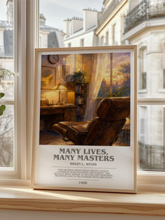 Many Lives, Many Masters bookish poster colour and style options – Brian L. Weiss book art