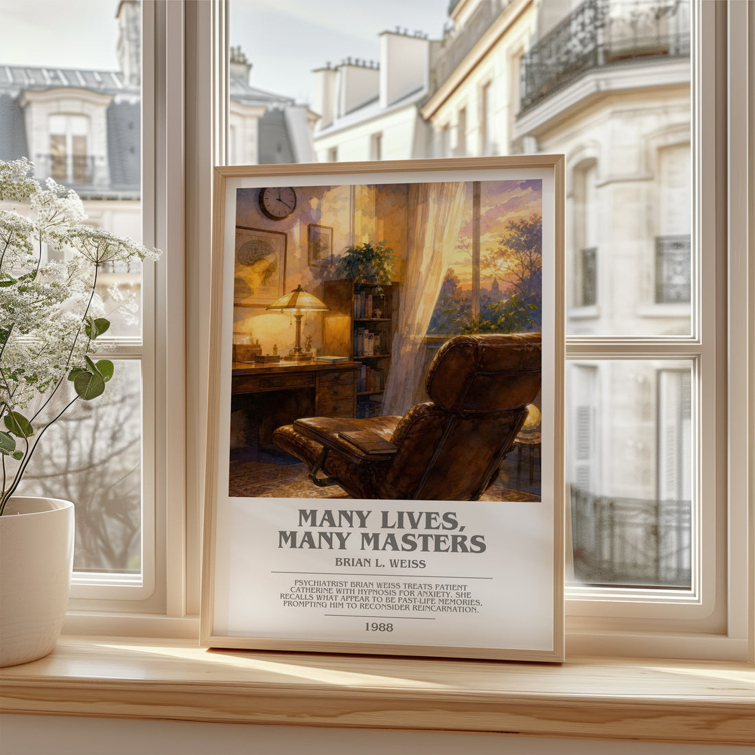Many Lives, Many Masters bookish poster colour and style options – Brian L. Weiss book art
