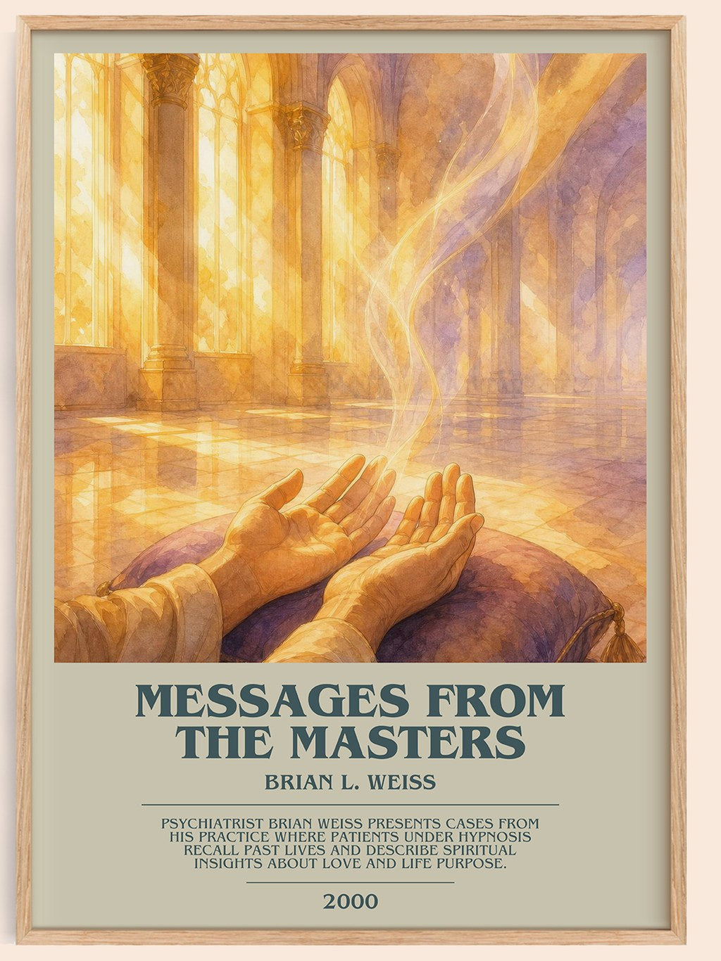 Messages from the masters bookish book poster by Brian L. Weiss – framed literary art print