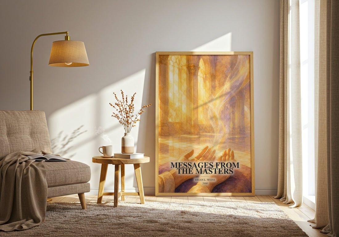 Messages from the masters watercolour print in frame leaning in hallway – non fiction wall art