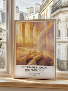 Messages from the masters book cover poster colour and style options – Brian L. Weiss book art