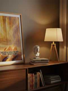 Messages from the masters watercolour print on bookshelf – Brian L. Weiss fan gift