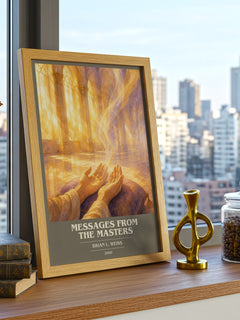 Messages from the masters book cover print framed by window – literary home decor