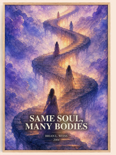 Same Soul, Many Bodies watercolour book poster by Brian L. Weiss – framed literary art print