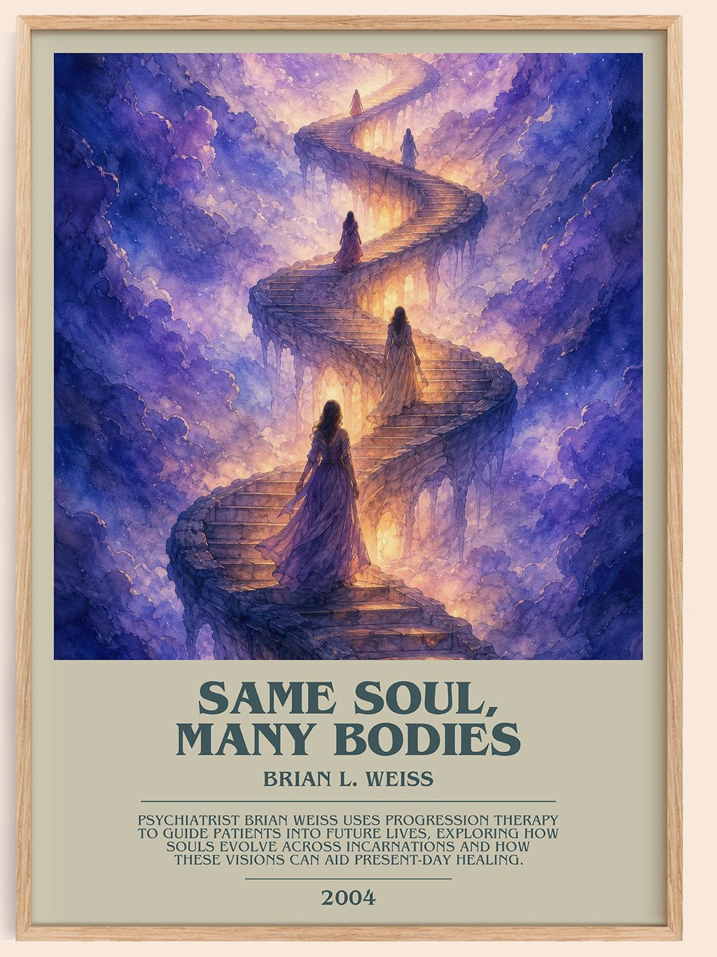 Same Soul, Many Bodies bookish book poster by Brian L. Weiss – framed literary art print