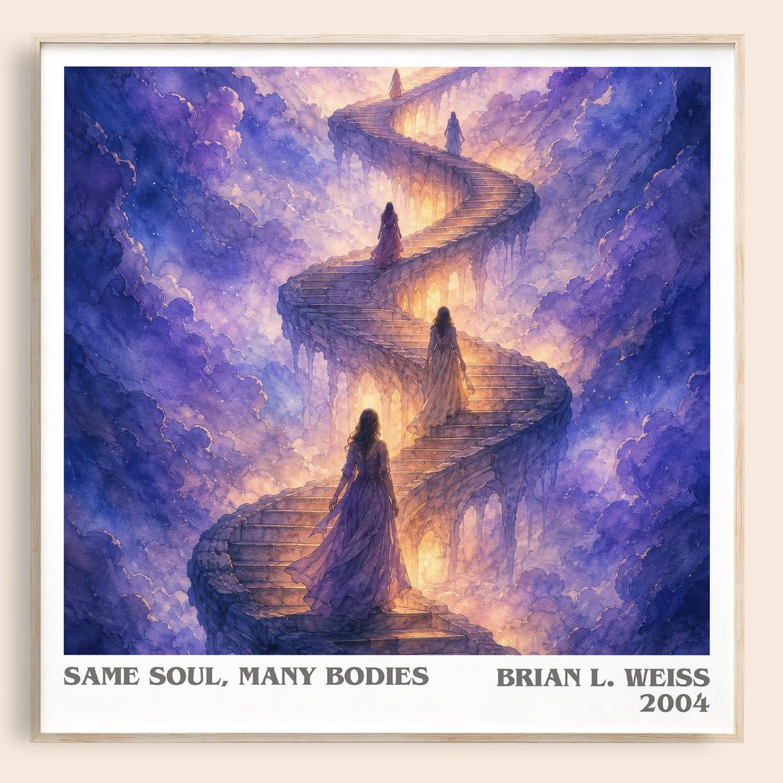 Same Soul, Many Bodies literary book poster by Brian L. Weiss – framed literary art print