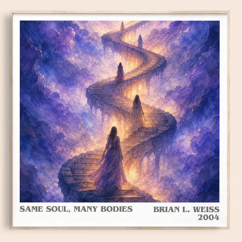 Same Soul, Many Bodies literary book poster by Brian L. Weiss – framed literary art print