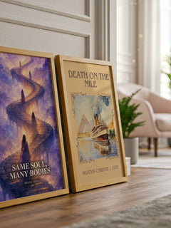 Same Soul, Many Bodies watercolour print framed by window – literary home decor