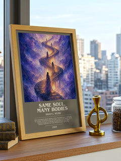 Same Soul, Many Bodies bookish print framed by window – literary home decor