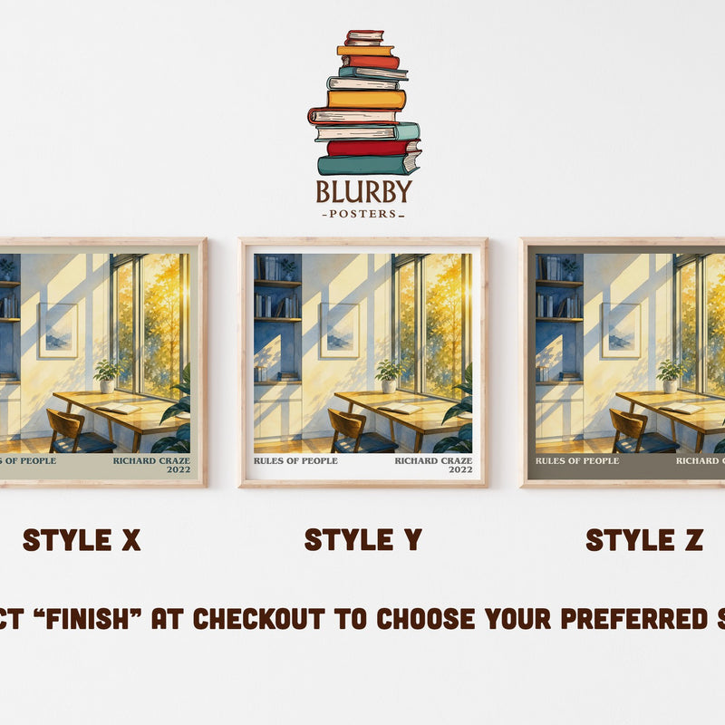 Rules of People literary print in frame leaning in hallway – non fiction wall art