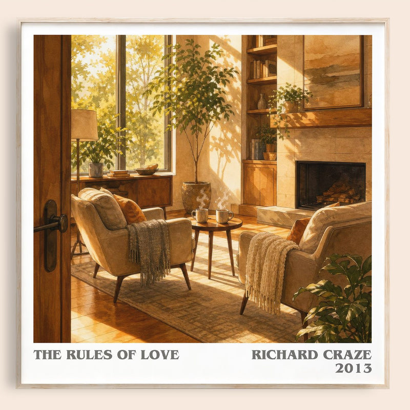 The Rules of Love literary book poster by Richard Craze – framed literary art print