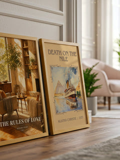 The Rules of Love watercolour print framed by window – literary home decor