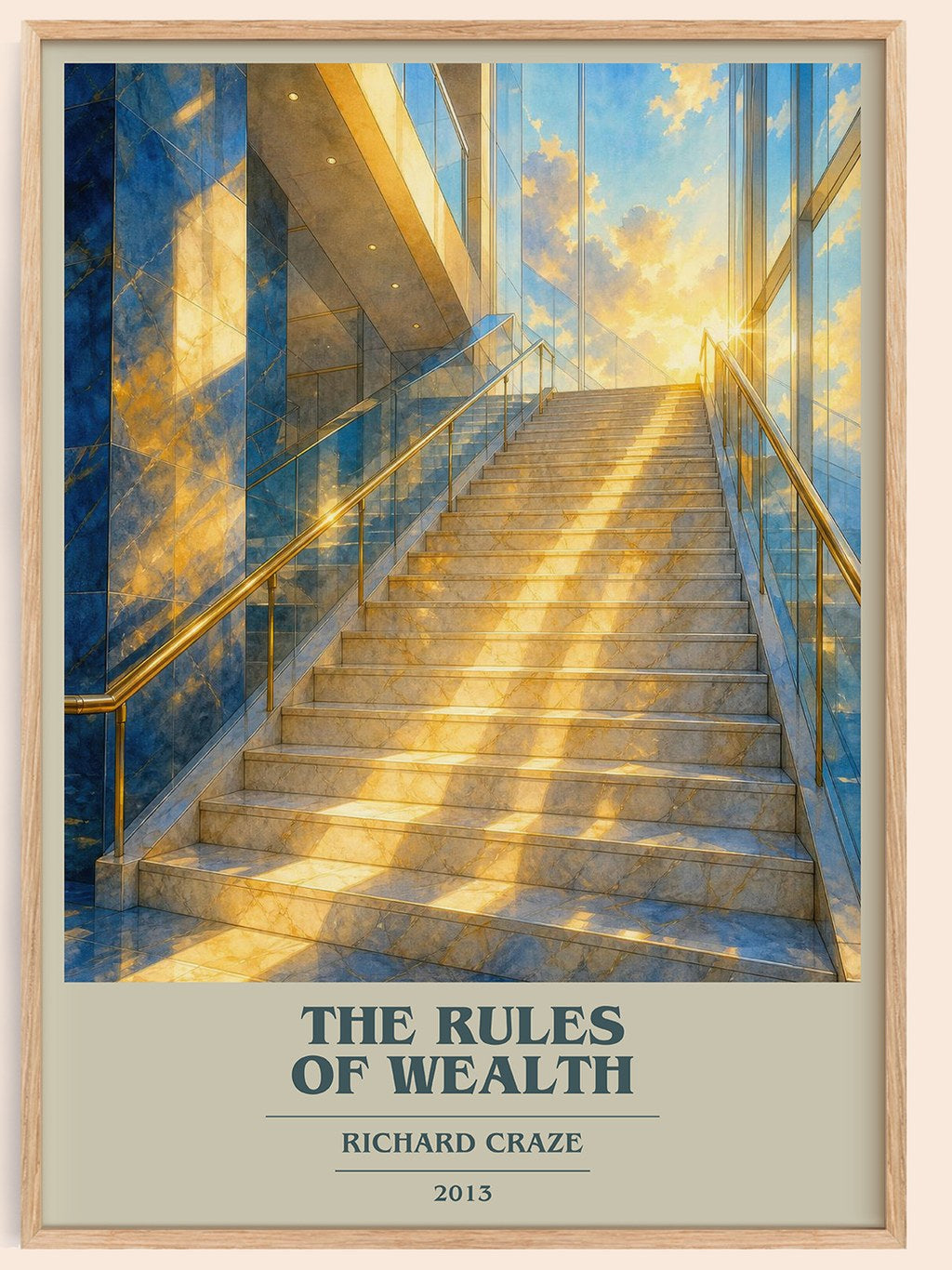 The Rules of Wealth book cover book poster by Richard Craze – framed literary art print