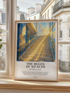 The Rules of Wealth bookish poster colour and style options – Richard Craze book art