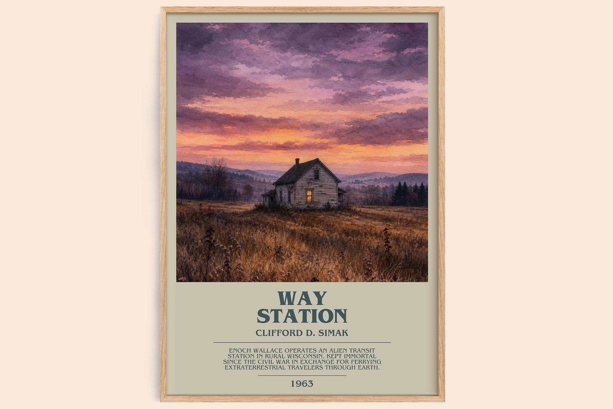 Way station Bookish Wall Art by Clifford D. Simak