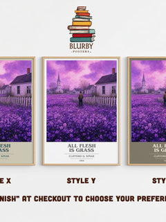 All Flesh Is Grass book cover print in frame leaning in hallway – sci fi wall art