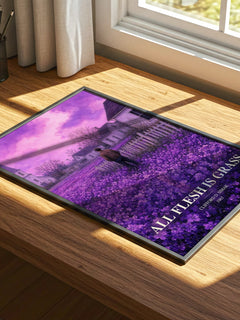 All Flesh Is Grass watercolour book poster framed on wall – sci fi wall art