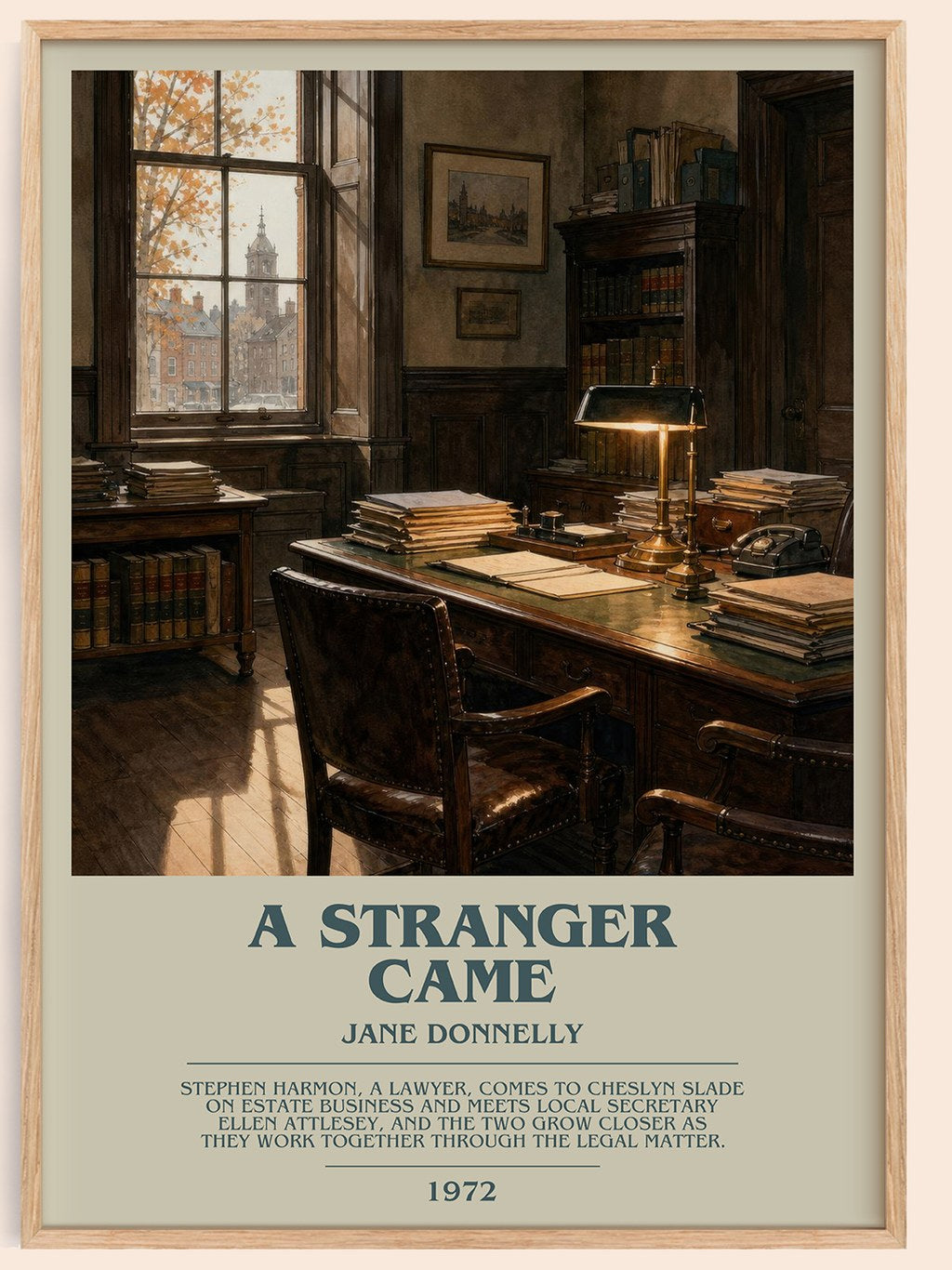 A Stranger Came bookish book poster by Jane Donnelly – framed literary art print