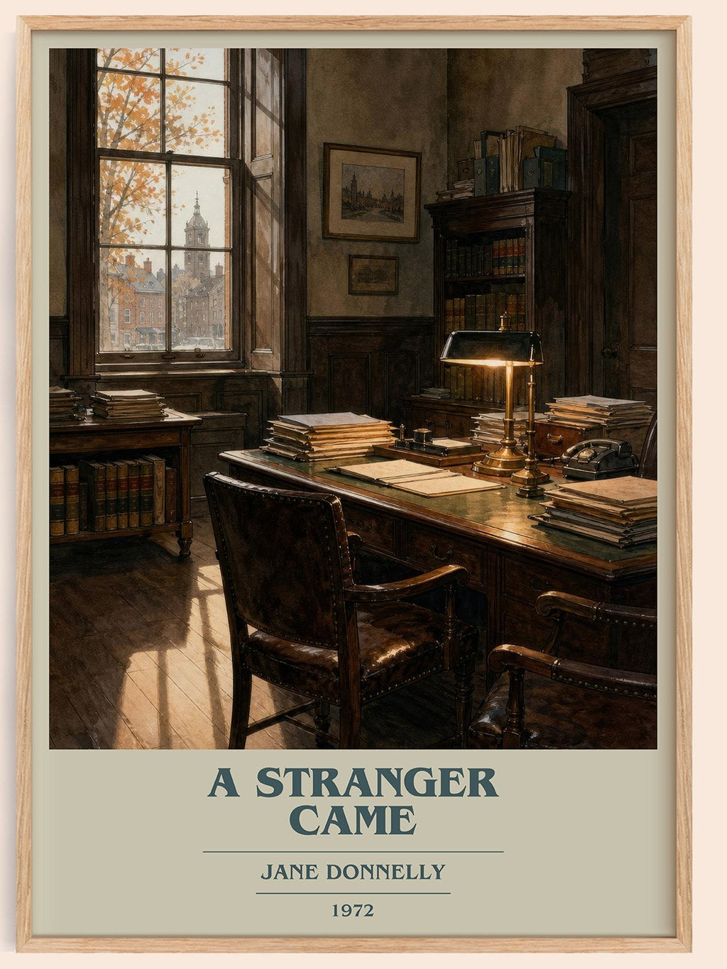 A Stranger Came book cover book poster by Jane Donnelly – framed literary art print