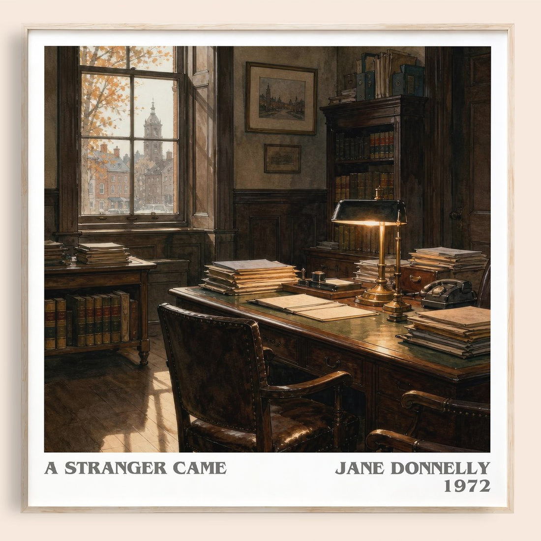A Stranger Came literary book poster by Jane Donnelly – framed literary art print