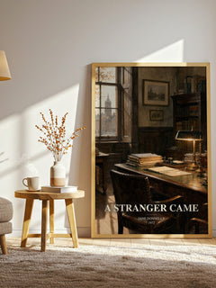 A Stranger Came watercolour print in frame leaning in hallway – romance wall art