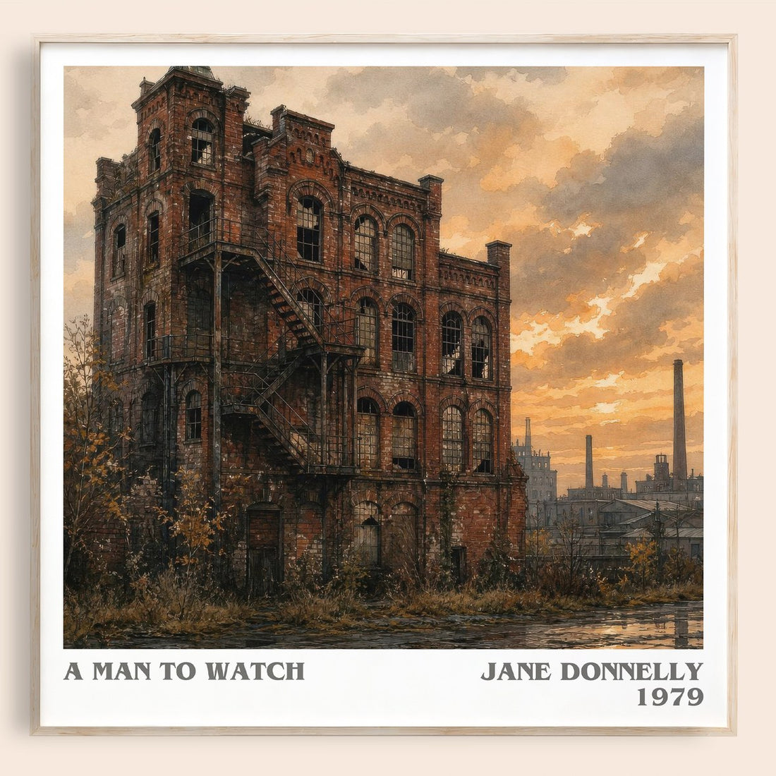 A Man to Watch literary book poster by Jane Donnelly – framed literary art print