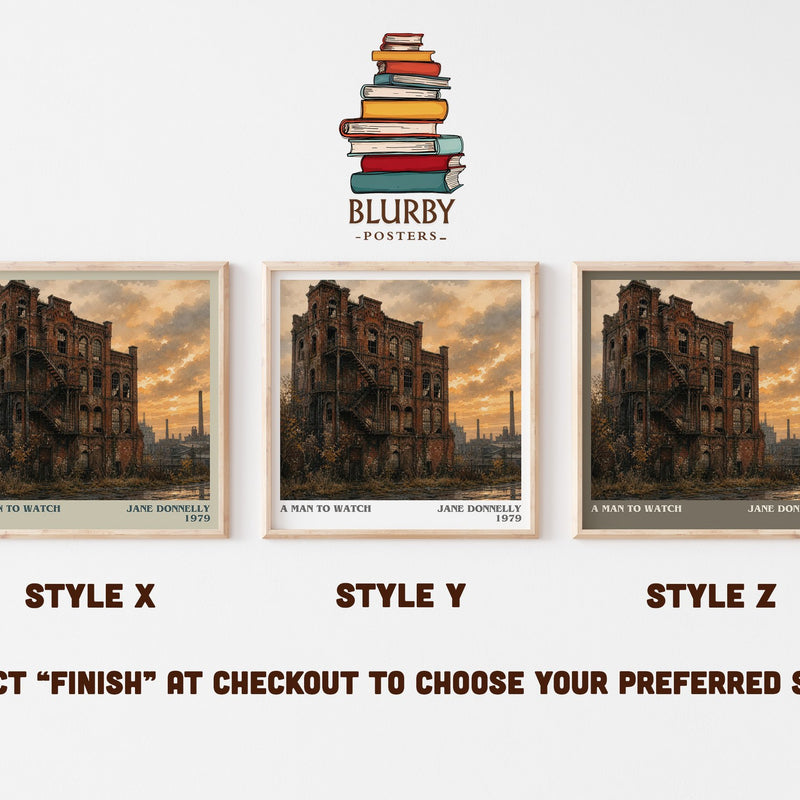A Man to Watch literary print in frame leaning in hallway – romance wall art