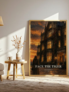 Face The Tiger watercolour print in frame leaning in hallway – romance wall art